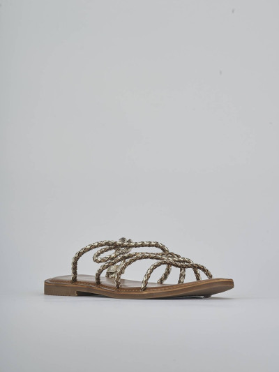 Sandali tacco 1cm pelle bronzo