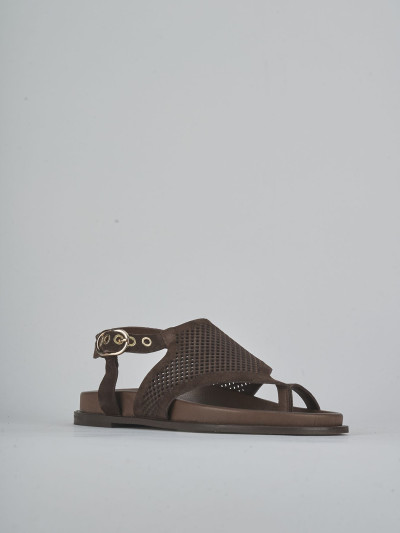 Sandali tacco 1cm camoscio testa