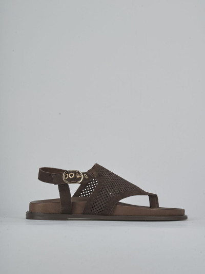 Sandali tacco 1cm camoscio testa