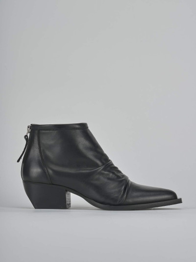 Stivaletti tacco 5cm pelle nero