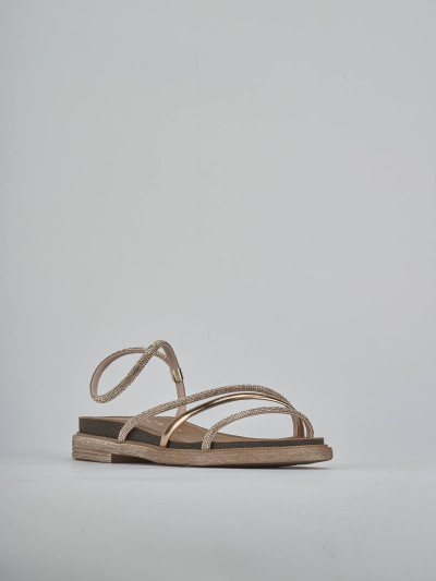 Sandali tacco 2cm pelle bronzo