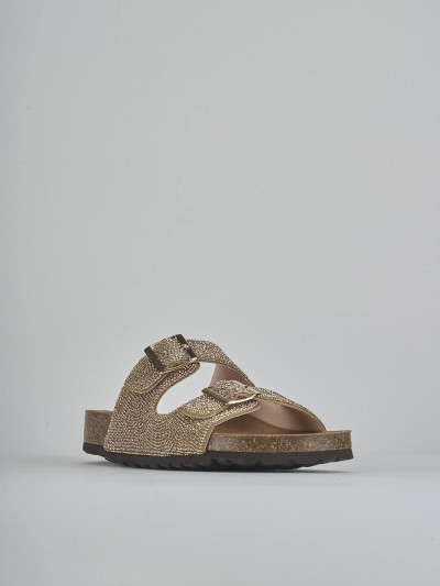 Ciabatte tacco 1cm pelle bronzo