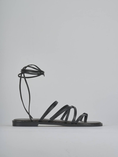 Sandali tacco 1cm pelle nero