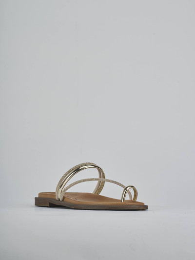 Ciabatte tacco 1cm pelle oro