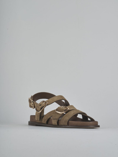 Sandali tacco 1cm camoscio testa
