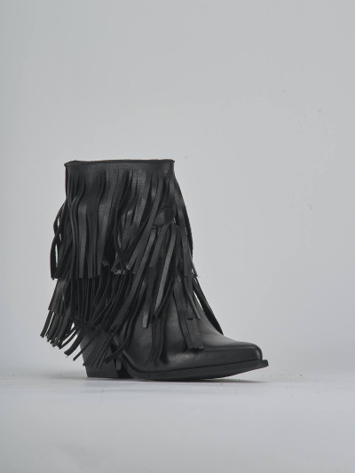 Stivaletti tacco 7cm pelle nero