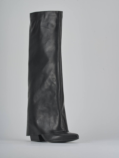 Stivali tacco 7cm pelle nero