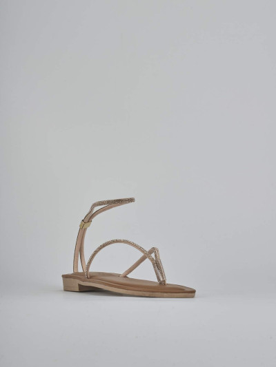 Sandalo tacco 1cm rosa pelle