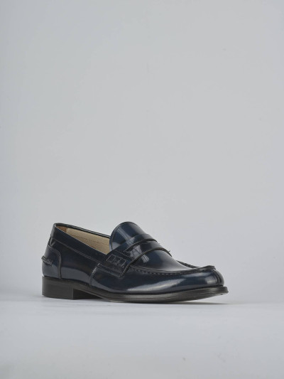 Mocassini pelle blu