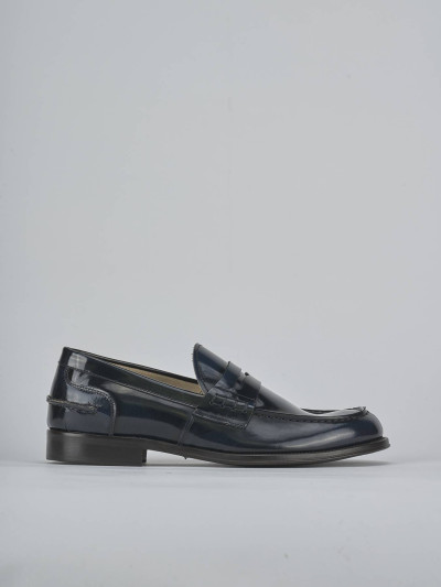 Mocassini pelle blu
