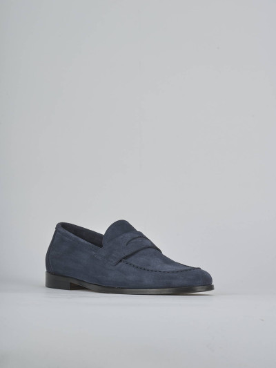 Mocassini camoscio blu