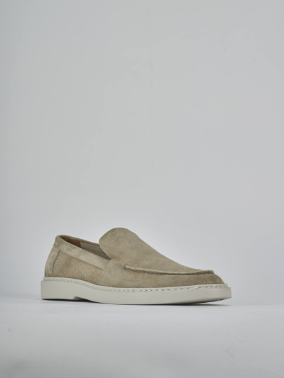 Mocassini camoscio beige