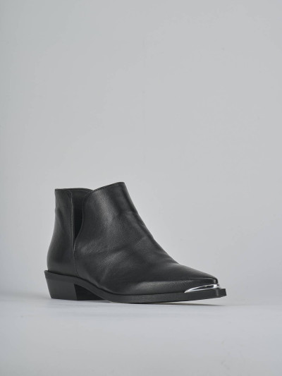Stivaletti tacco 3cm pelle nero