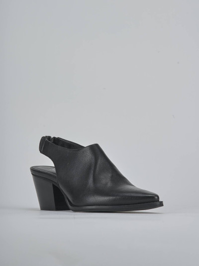Stivaletti tacco 6cm pelle nero
