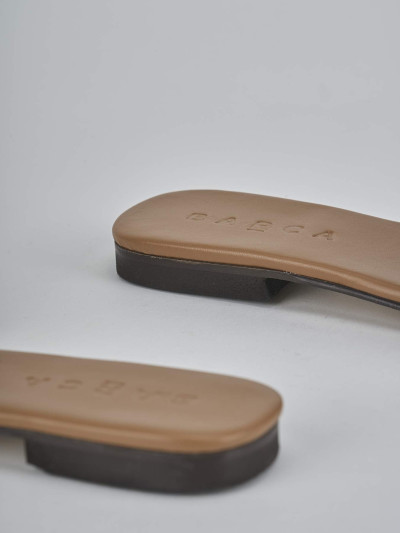 Ciabatte tacco 1cm camoscio beige