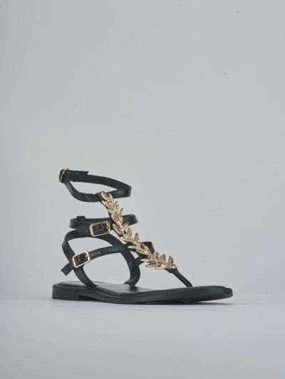 Sandali tacco 1cm pelle nero