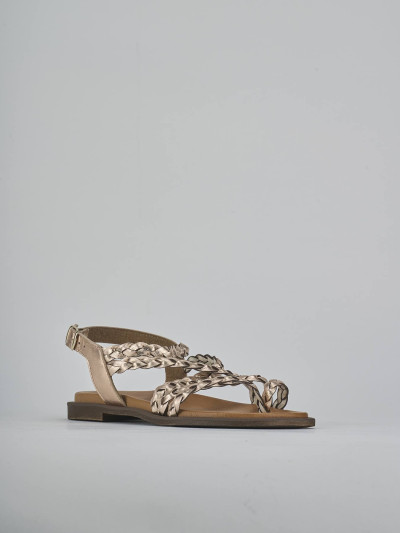 Sandali tacco 1cm pelle bronzo