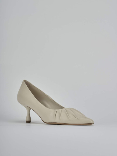 Décolleté e slingback tacco 5cm pelle beige