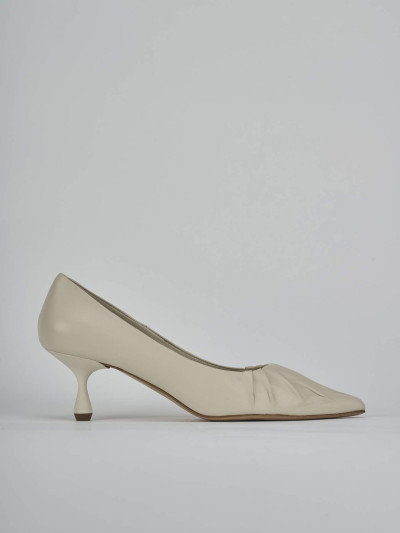 Décolleté e slingback tacco 5cm pelle beige