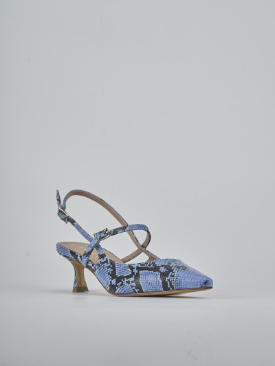 Décolleté e slingback tacco 5cm pitone rosa