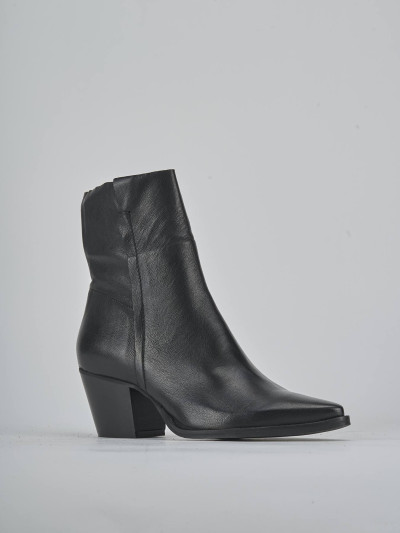 Stivaletti tacco 6cm pelle nero