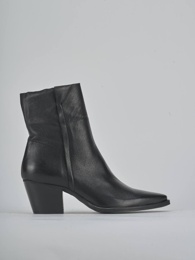 Stivaletti tacco 6cm pelle nero