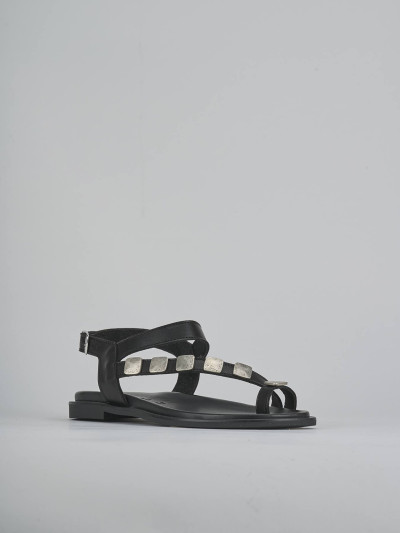 Sandali tacco 1cm pelle nero