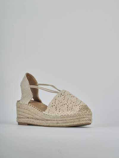 Espadrillas tacco 6cm cam. sosten beige