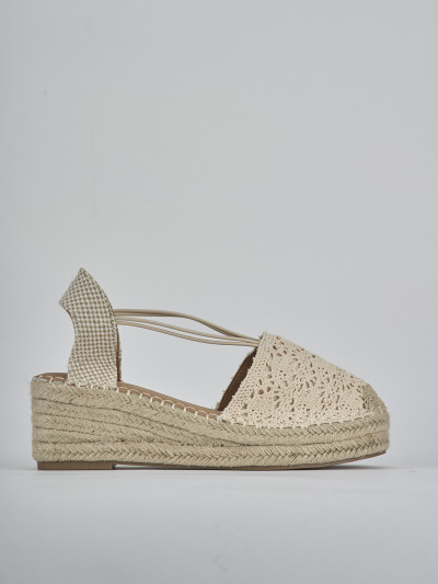 Espadrillas tacco 6cm cam. sosten beige