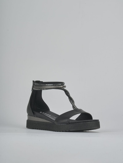 Sandali tacco 2cm pelle nero