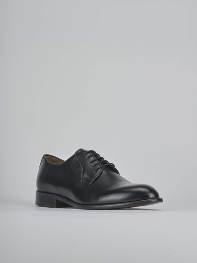 Stringate tacco 1cm pelle nero