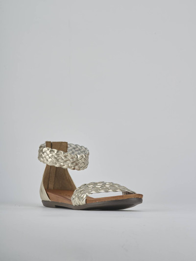 Sandali tacco 2cm pelle oro