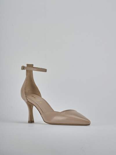 Décolleté e slingback tacco 8cm pelle rosa