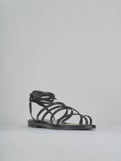 Sandali tacco 1cm pelle nero