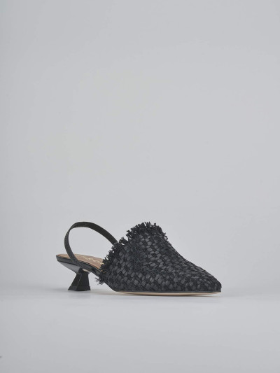 Décolleté e slingback tacco 3cm pelle nero