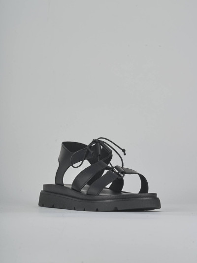Sandali tacco 1cm pelle nero