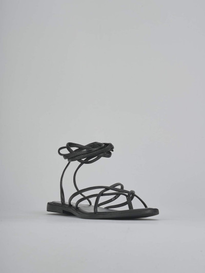 Sandali tacco 1cm pelle nero