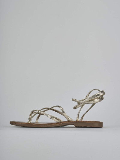 Sandali tacco 1cm pelle oro