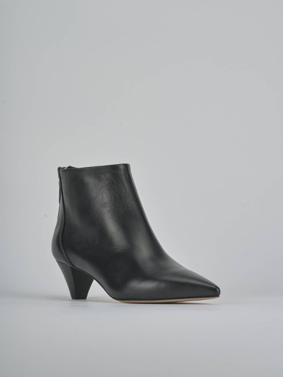Stivaletti tacco 5cm pelle nero