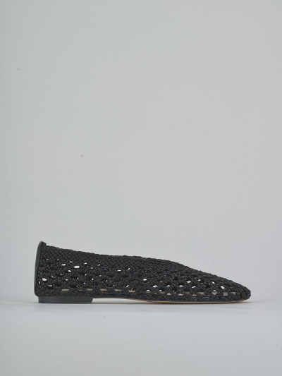 Ballerine tacco 1cm tessuto nero