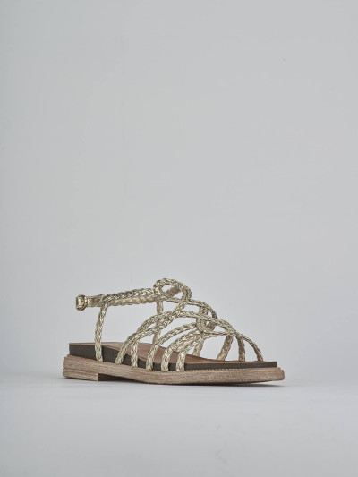 Sandali tacco 2cm pelle oro