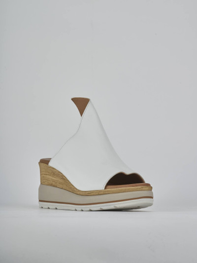 Ciabatte tacco 10cm pelle bianco