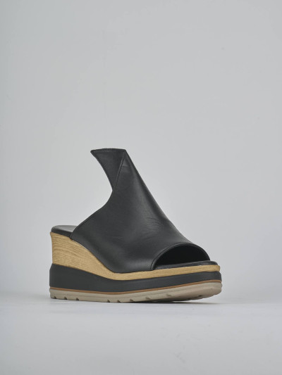 Ciabatte tacco 10cm pelle nero