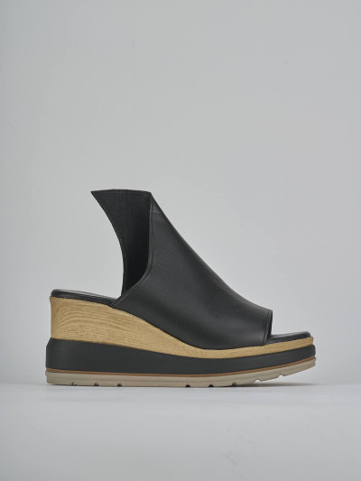 Ciabatte tacco 10cm pelle nero