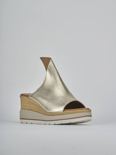 Ciabatte tacco 10cm pelle oro