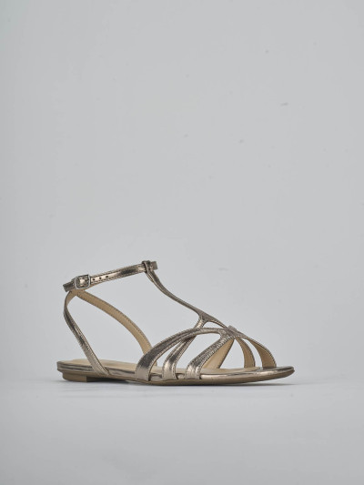 Sandali tacco 1cm laminato argento