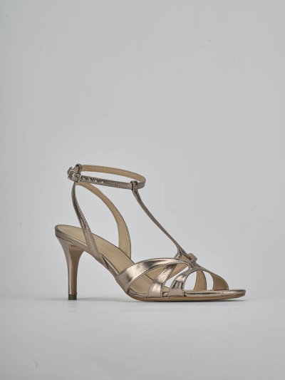 Sandali tacco 6cm laminato argento