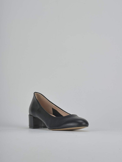 Décolleté e slingback tacco 4cm pelle nero