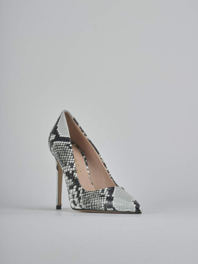 Décolleté e slingback tacco 10cm pitone beige