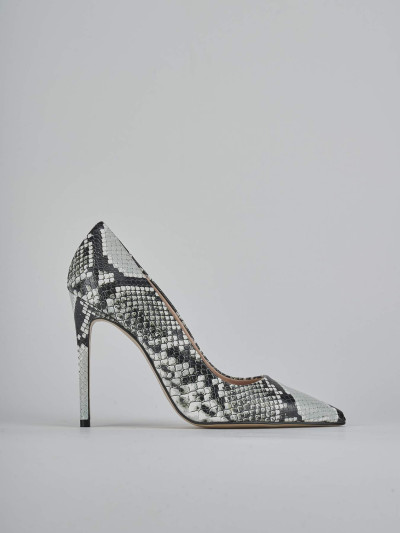 Décolleté e slingback tacco 10cm pitone beige